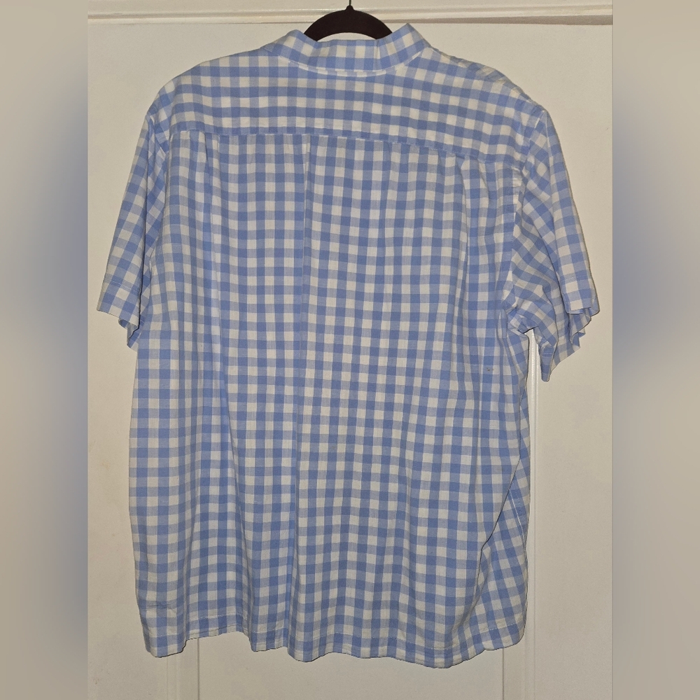 Polo by Ralph Lauren Blue White Checkered Men's Cotton Linen Shirt Size XL - Picture 2 of 3